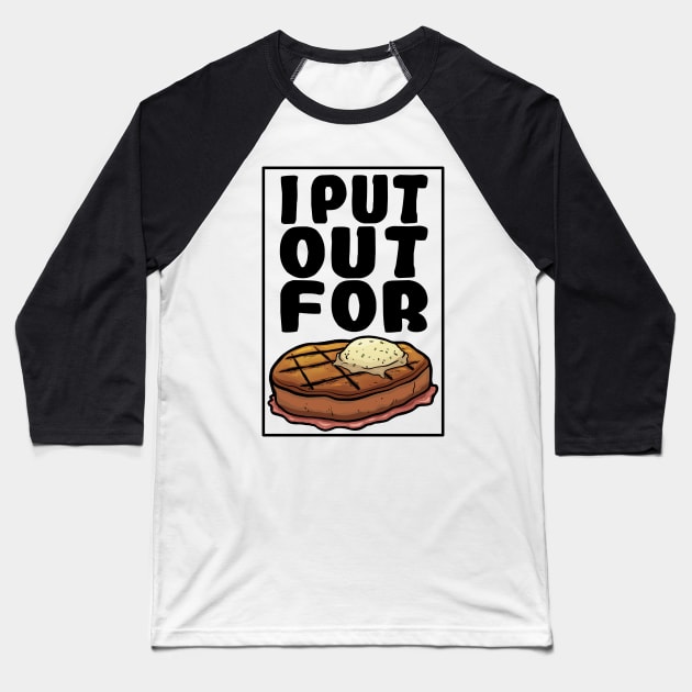 Out for steak Baseball T-Shirt by bearleyart